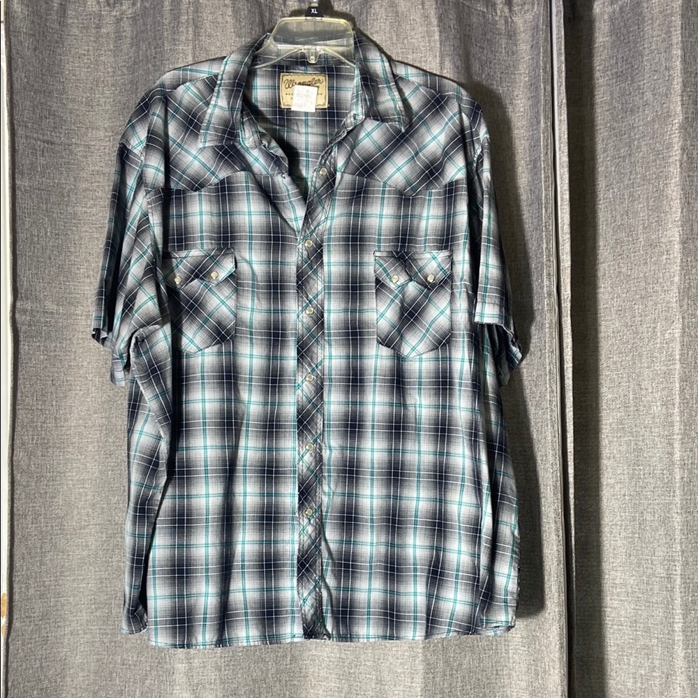 Wrangler Blue Casual snap Button Down Shirt